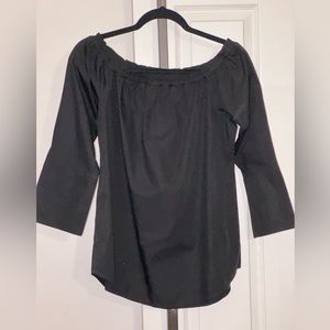 White House Black market Black off the shoulder cotton blouse